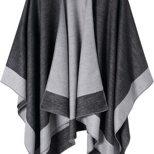 Women's Bamboo Viscose Shawl Wrap Poncho Coat Reversible Multiway Winter